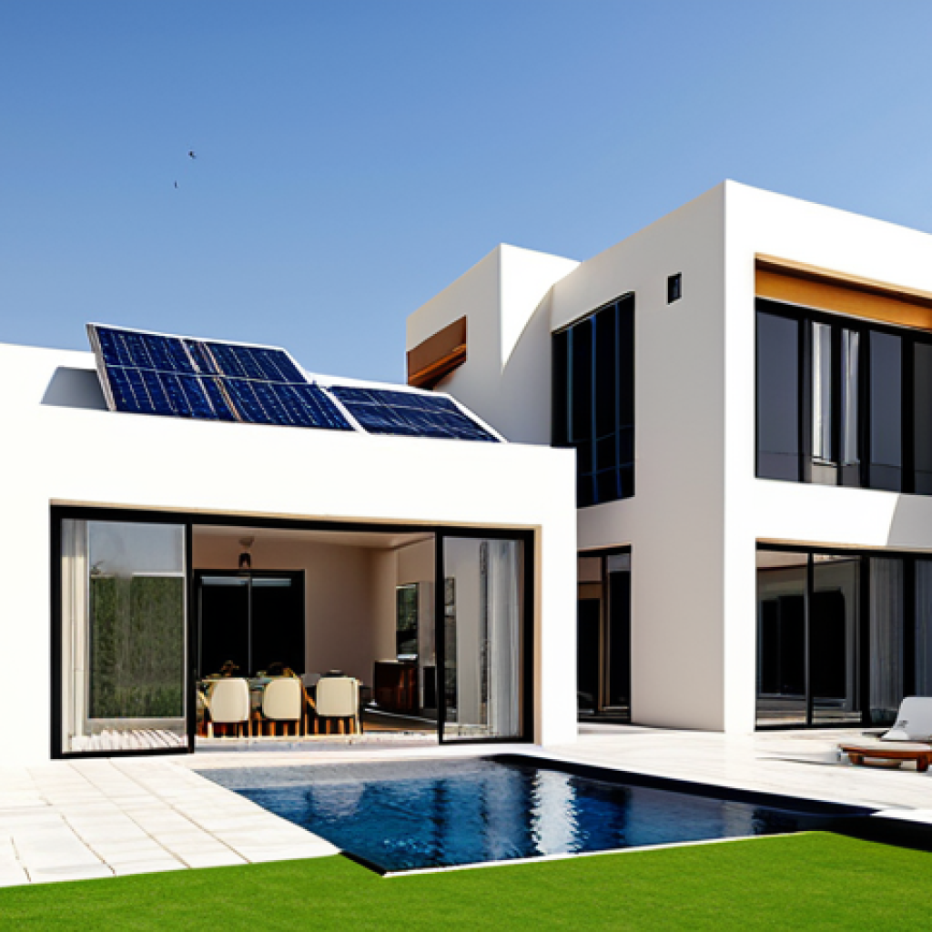 건축평가 과정의 단계별 이해 - Modern Sustainable Villa**

"A modern villa design in Dubai, featuring solar panels and lush landsca...