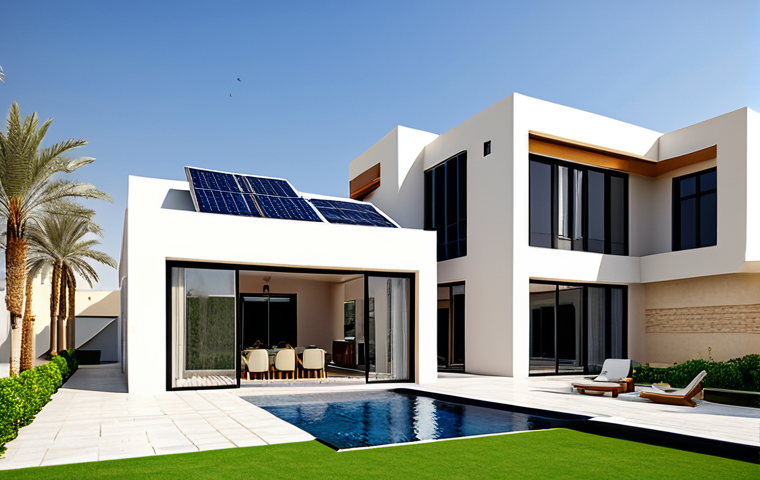 건축평가 과정의 단계별 이해 - Modern Sustainable Villa**

"A modern villa design in Dubai, featuring solar panels and lush landsca...