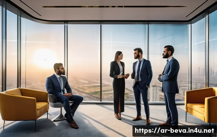 건축평가사와 협력사의 관계 관리 - **Prompt:** "A diverse group of real estate professionals, including men and women dressed in modern...