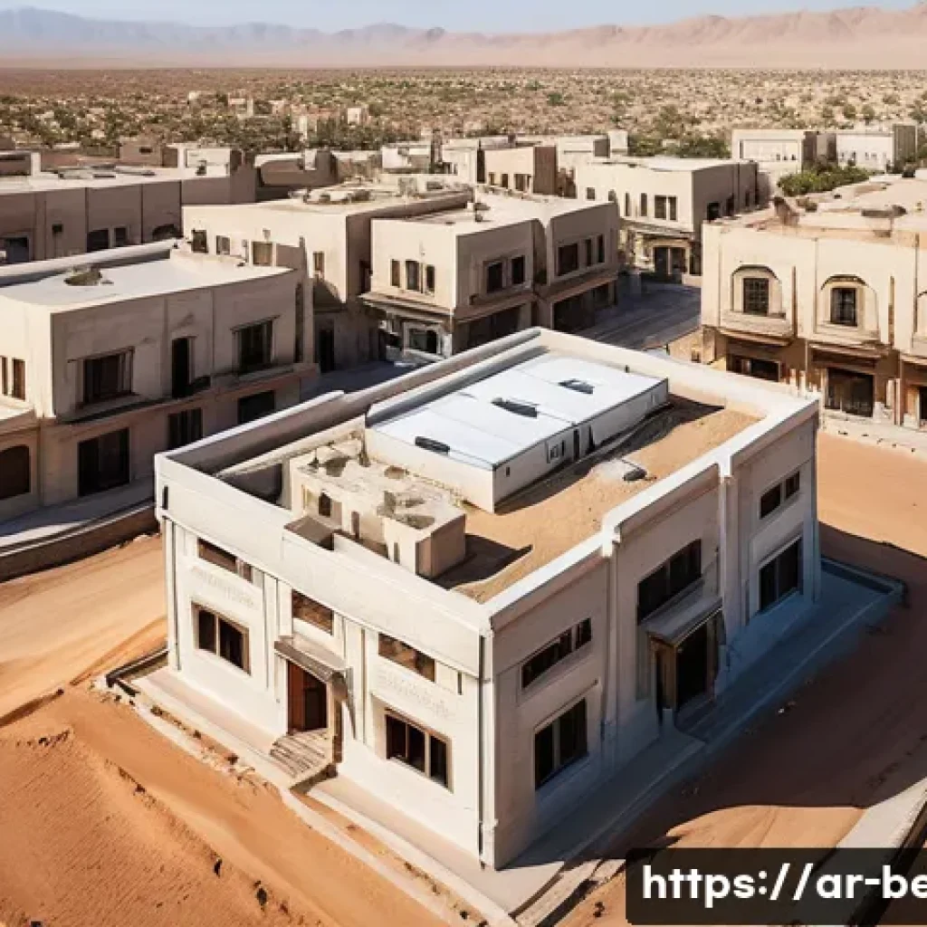 건축평가사로서 첫 현장 보고 작성법 - A detailed aerial view of an urban site inspection in a Middle Eastern city with traditional Arabic ...