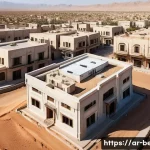 건축평가사로서 첫 현장 보고 작성법 - A detailed aerial view of an urban site inspection in a Middle Eastern city with traditional Arabic ...